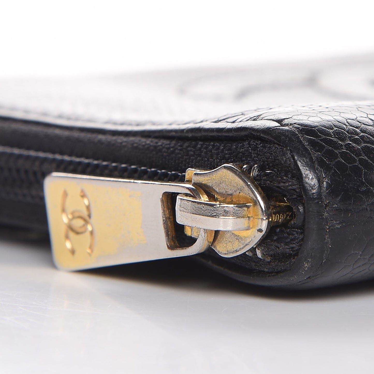 Caviar Timeless CC Zip Around Organizer Wallet Black