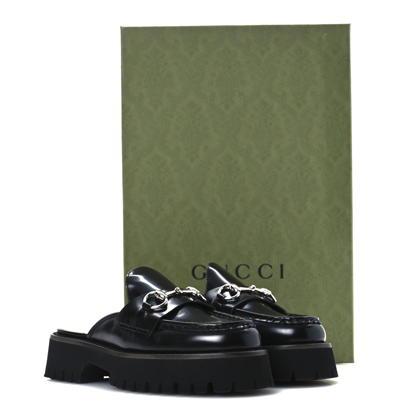 Magnum Calfskin Womens Horsebit Platform Mules 36 Black