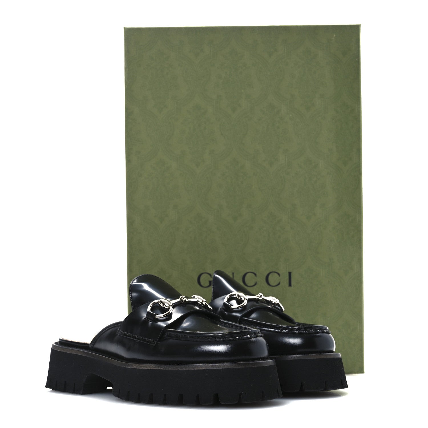 Gucci Magnum Calfskin Womens Horsebit Platform Mules 36 Black 11 of 11