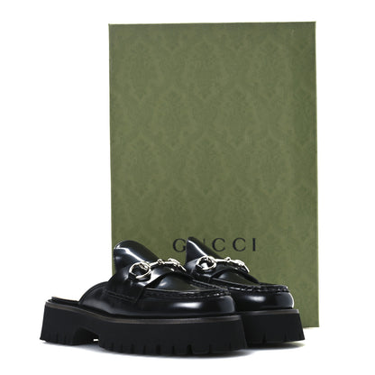Gucci Magnum Calfskin Womens Horsebit Platform Mules 36 Black 11 of 11