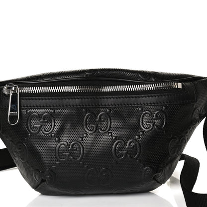 Gucci Calfskin GG Tennis Embossed Belt Bag Black 9 of 13