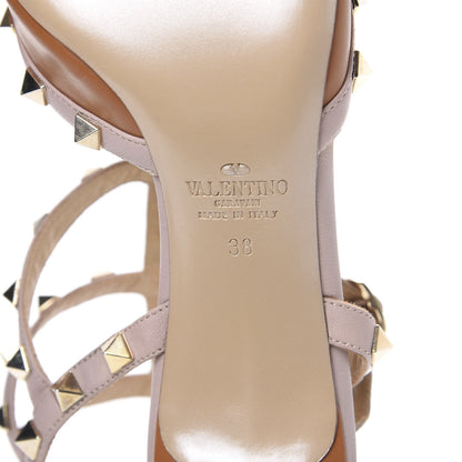 Valentino Garavani Nappa Rockstud Ankle Strap Low Heel Pumps 38 Cognac Poudre 7 of 7