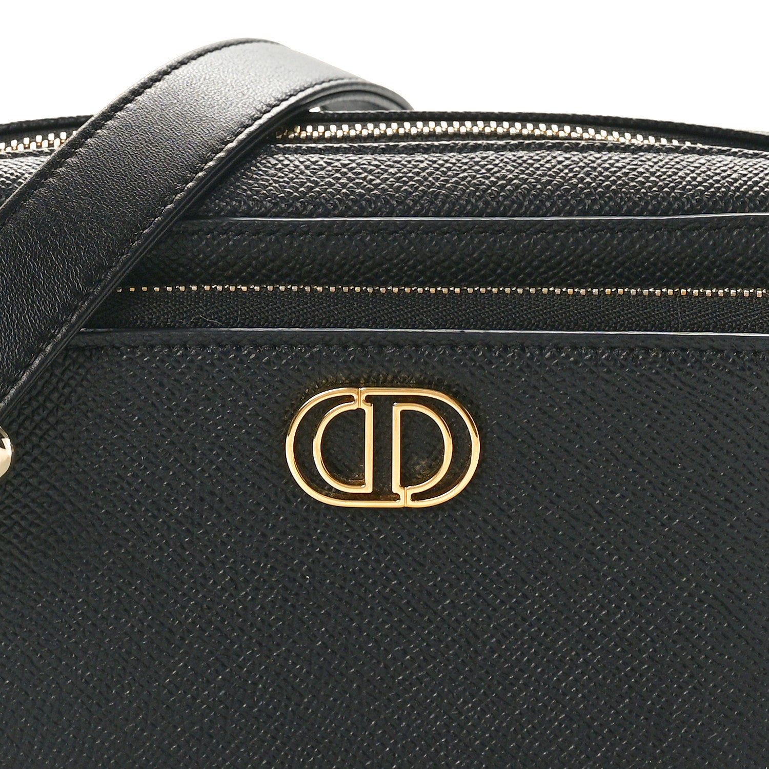 Christian Dior Grained Calfskin Caro Double Pouch Black 8 of 10