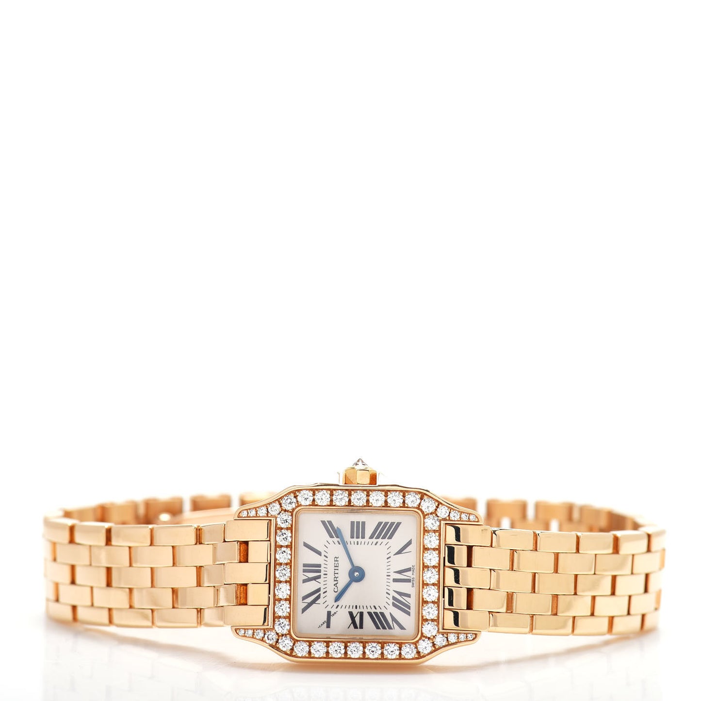 18K Yellow Gold Diamond 20mm Santos Demoiselle Quartz Watch