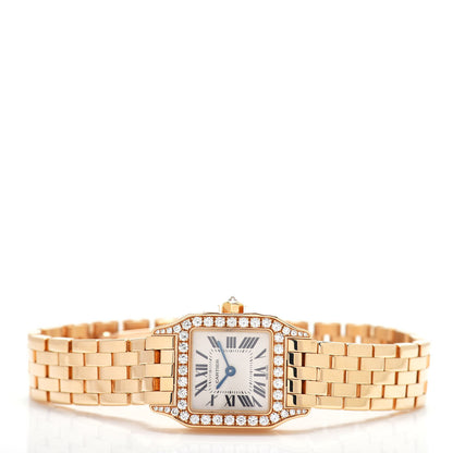 Cartier 18K Yellow Gold Diamond 20mm Santos Demoiselle Quartz Watch 2 of 4
