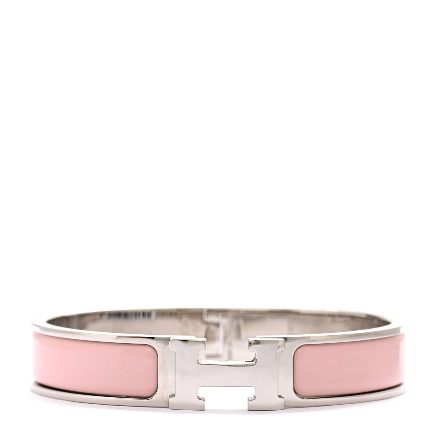 Hermes Enamel Narrow Clic Clac H Bracelet GM Rose Cassatta 1 of 6
