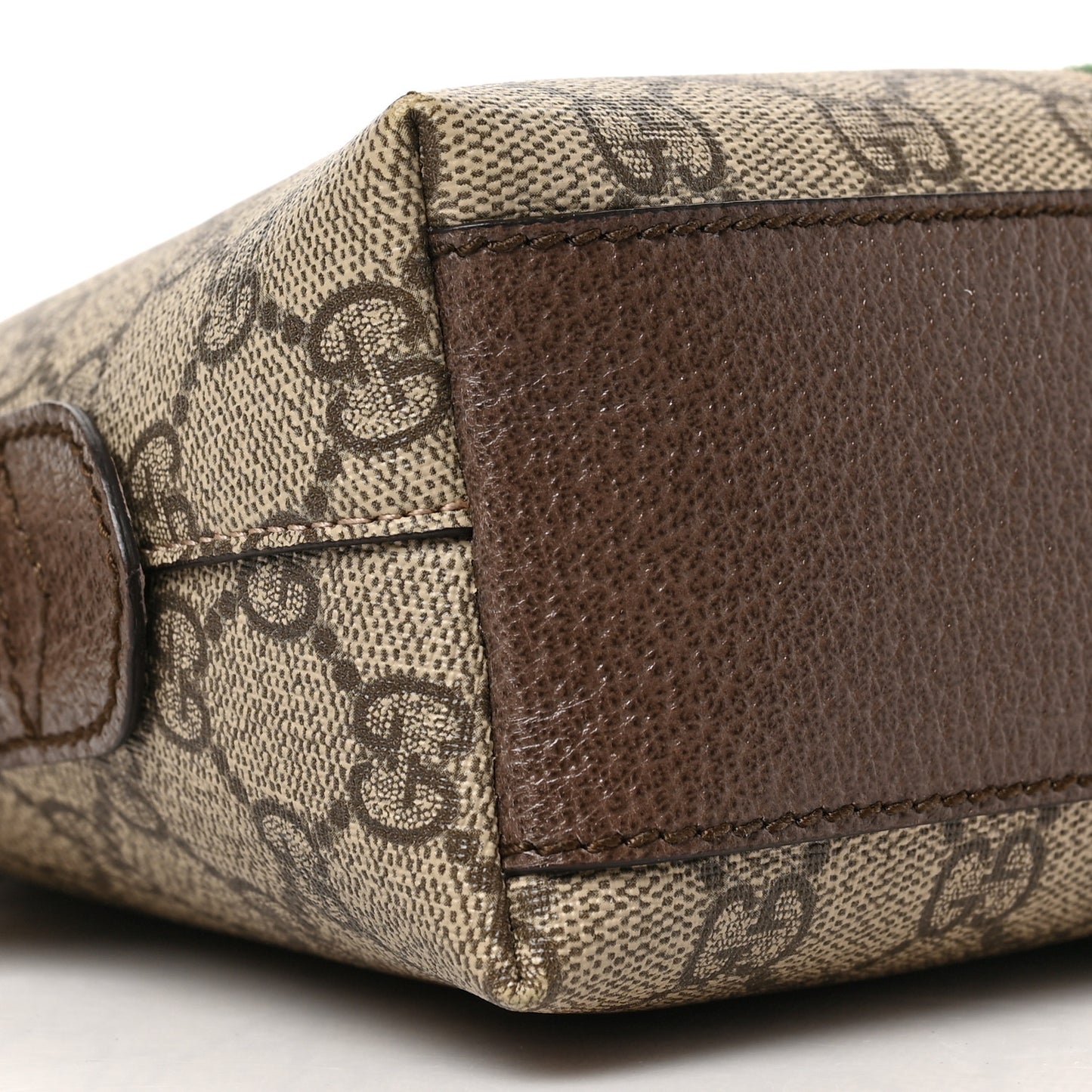 GG Supreme Monogram Textured Dollar Calfskin Web Small Ophidia Dome Shoulder Bag Beige Ebony New Acero