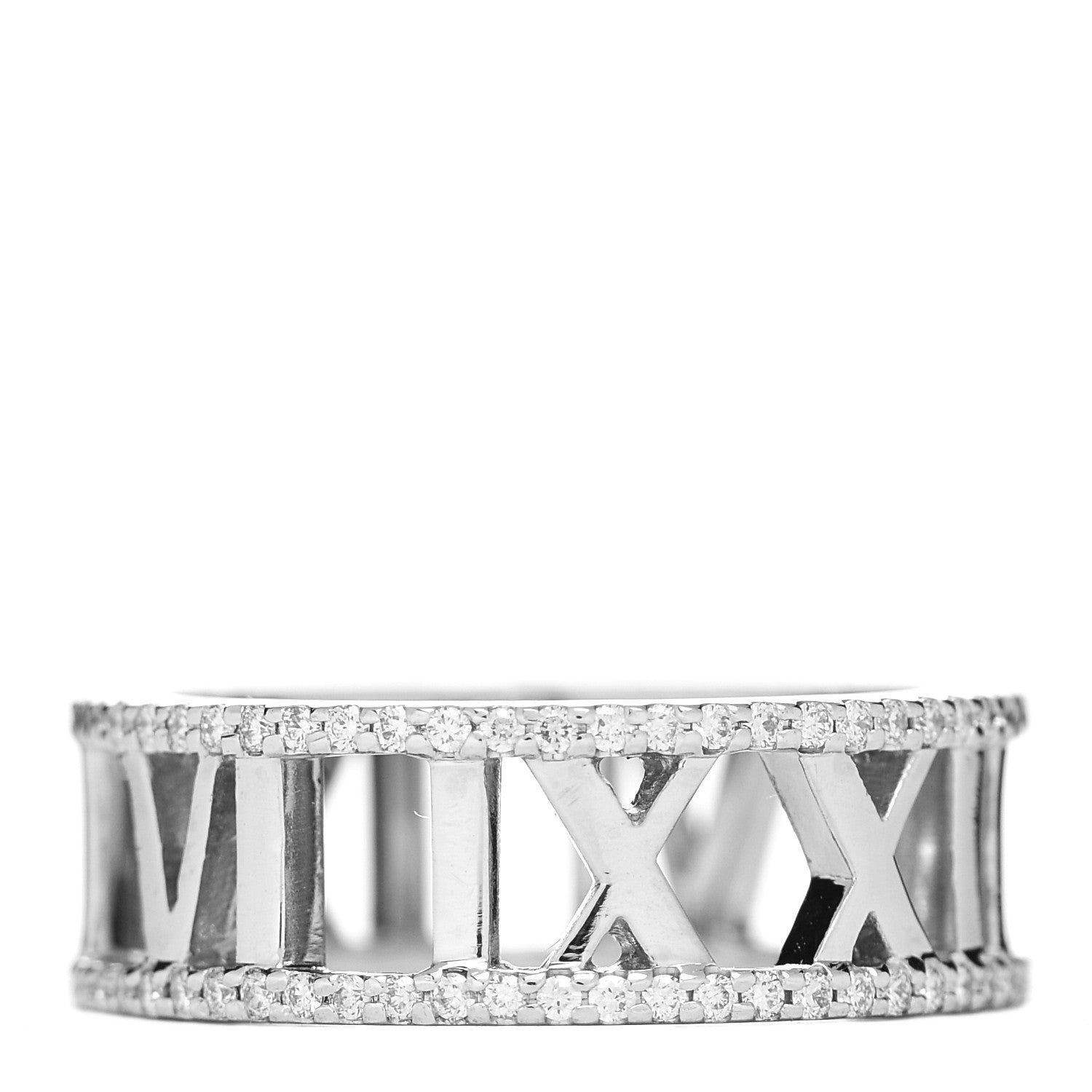 Tiffany 18K White Gold Diamond Atlas Open Pave Ring 51 5.75 3 of 5