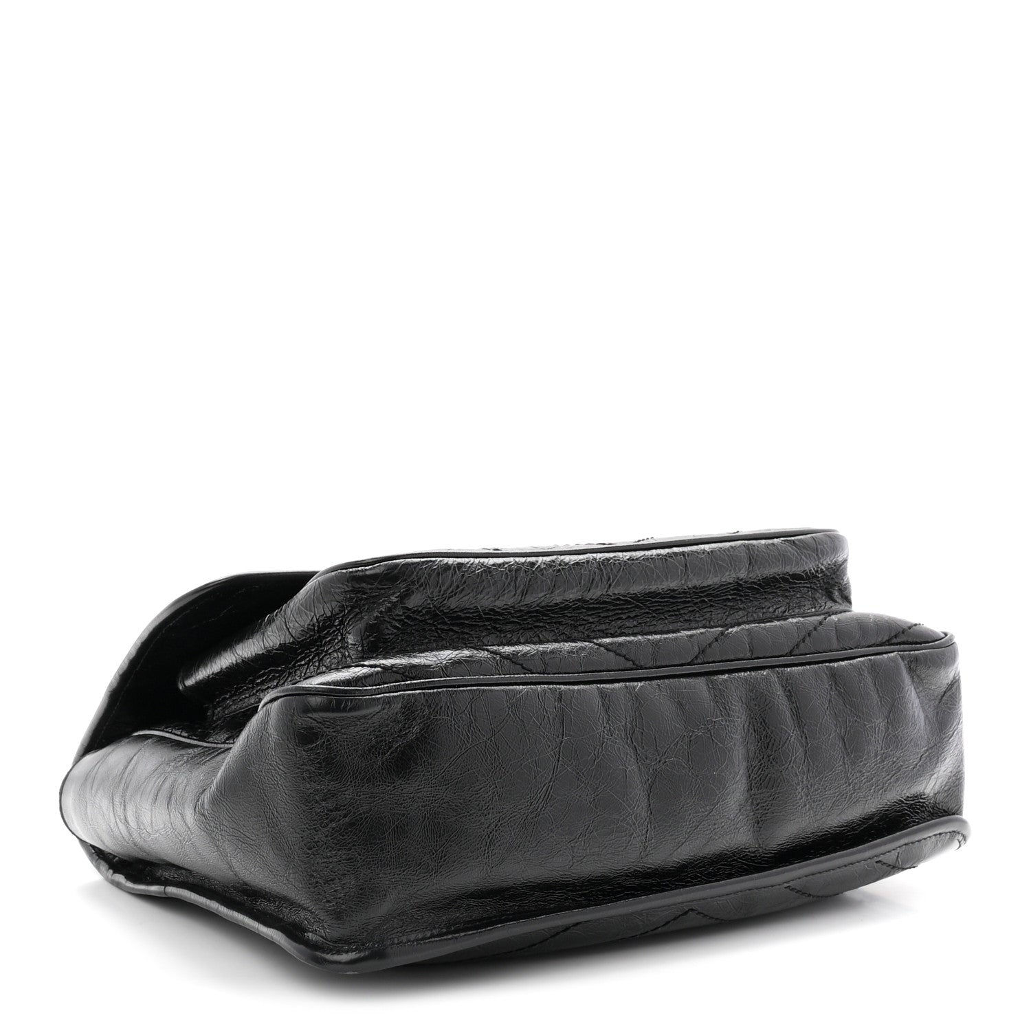 Saint Laurent Crinkled Calfskin Matelasse Monogram Large Niki Chain Satchel Black 4 of 11