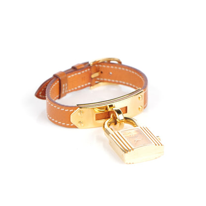 Hermes Stainless Steel Courchevel 20mm Kelly Cadena Quartz Watch Gold 3 of 6