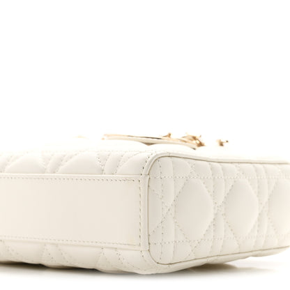 Christian Dior Lambskin Cannage Medium Lady D-Joy White 10 of 11