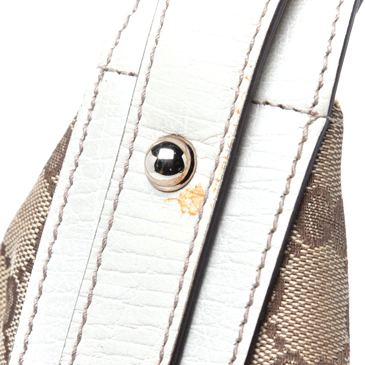 Gucci Monogram Medium Horsebit Chain Hobo Off White 10 of 10