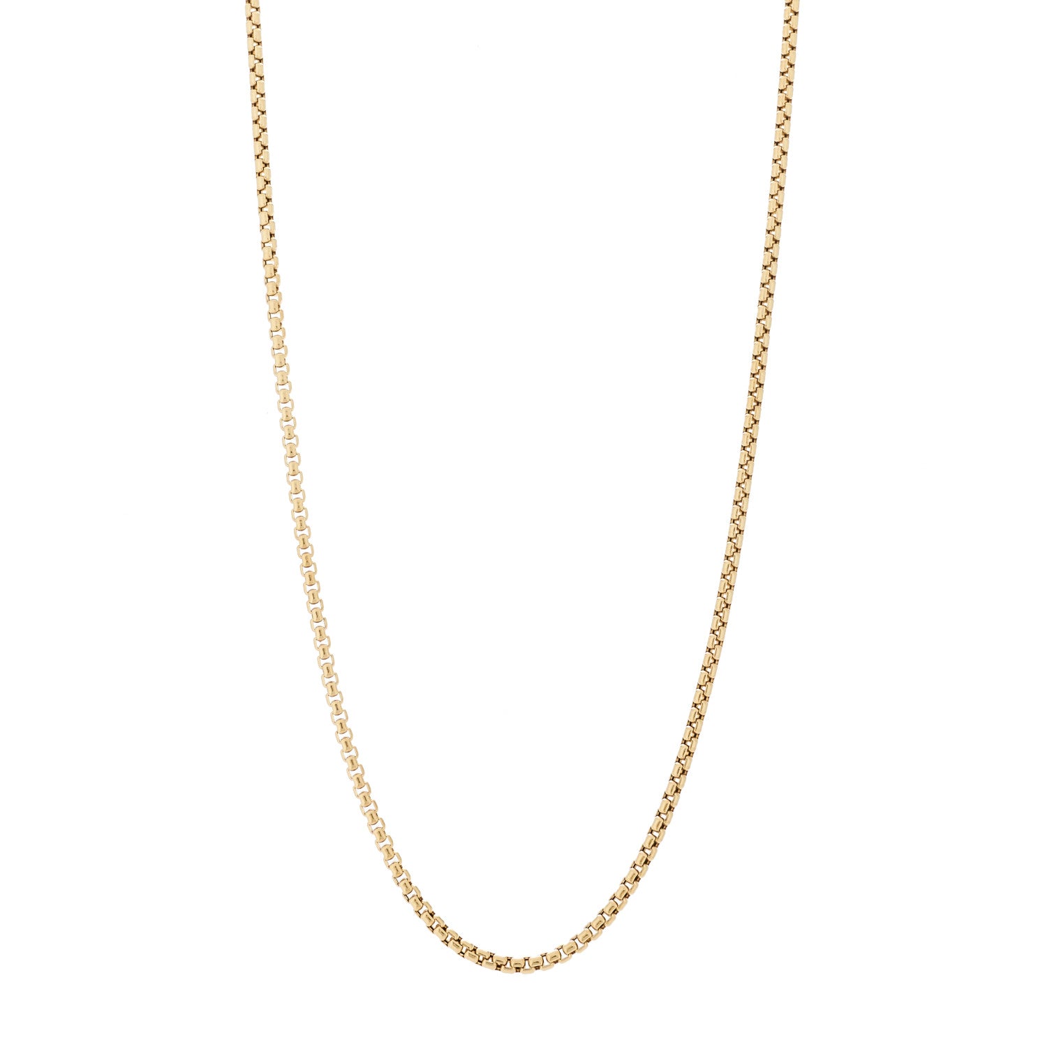 David Yurman 18K Yellow Gold 2.7mm Box Chain Necklace 22" 1 of 5