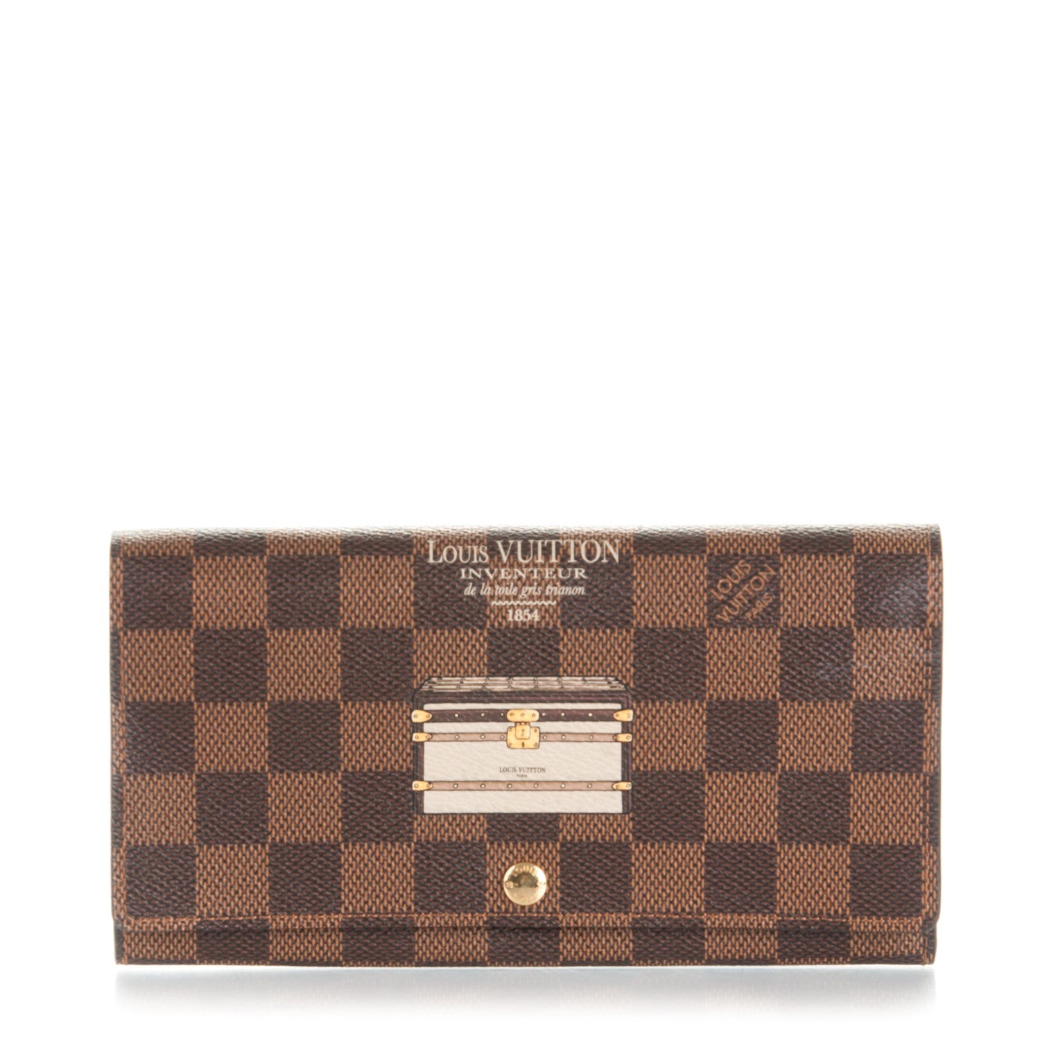 Louis Vuitton Damier Ebene Trunks and Locks Sarah Wallet 1 of 7