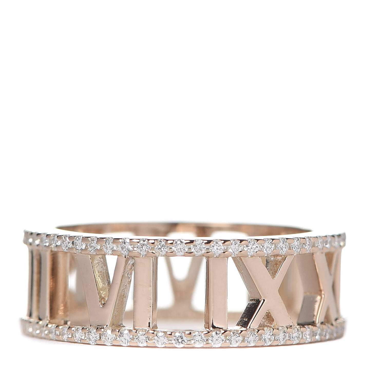 18K Rose Gold Diamond Atlas Open Pave Ring 51 5.75