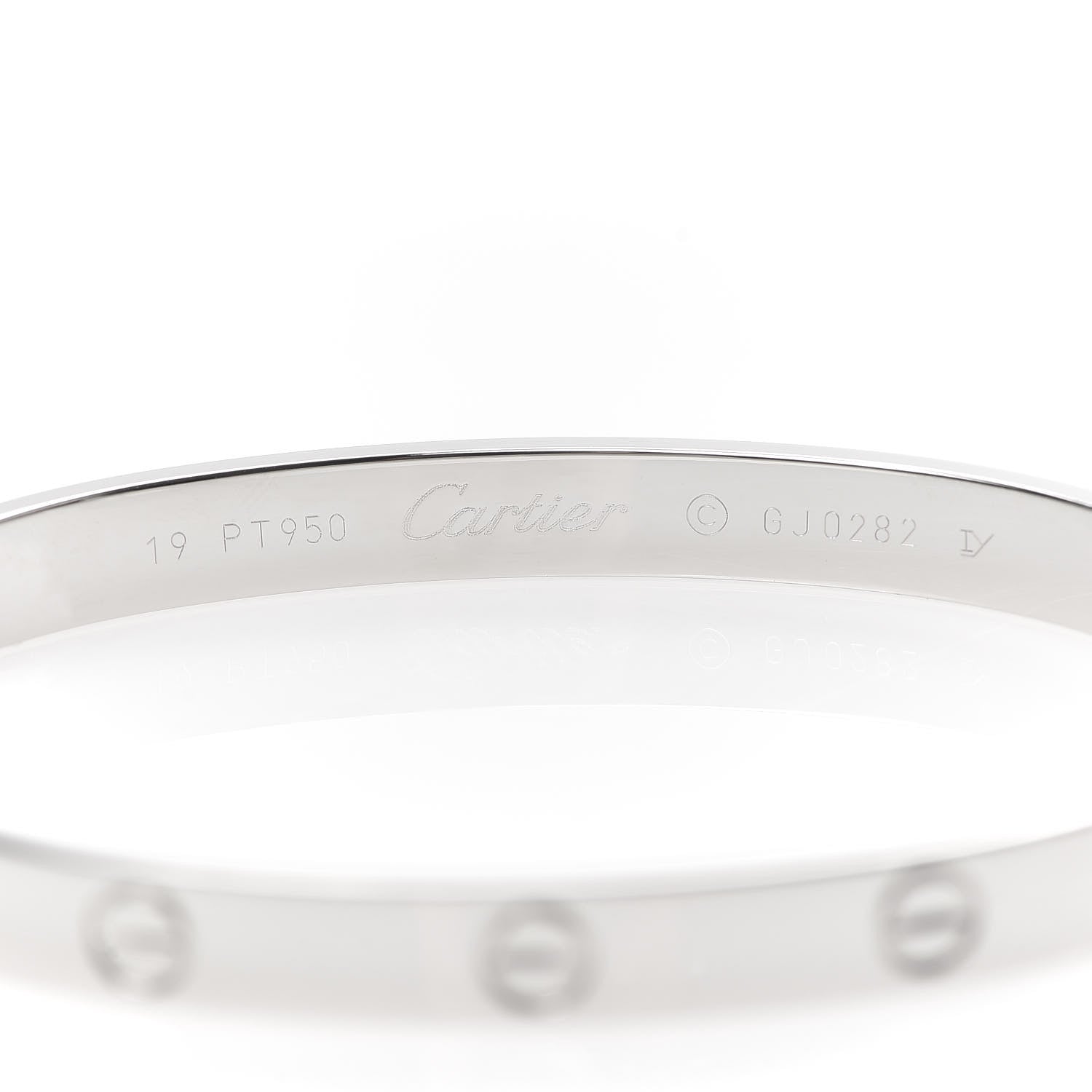 Cartier Platinum LOVE Bracelet 19 5 of 7