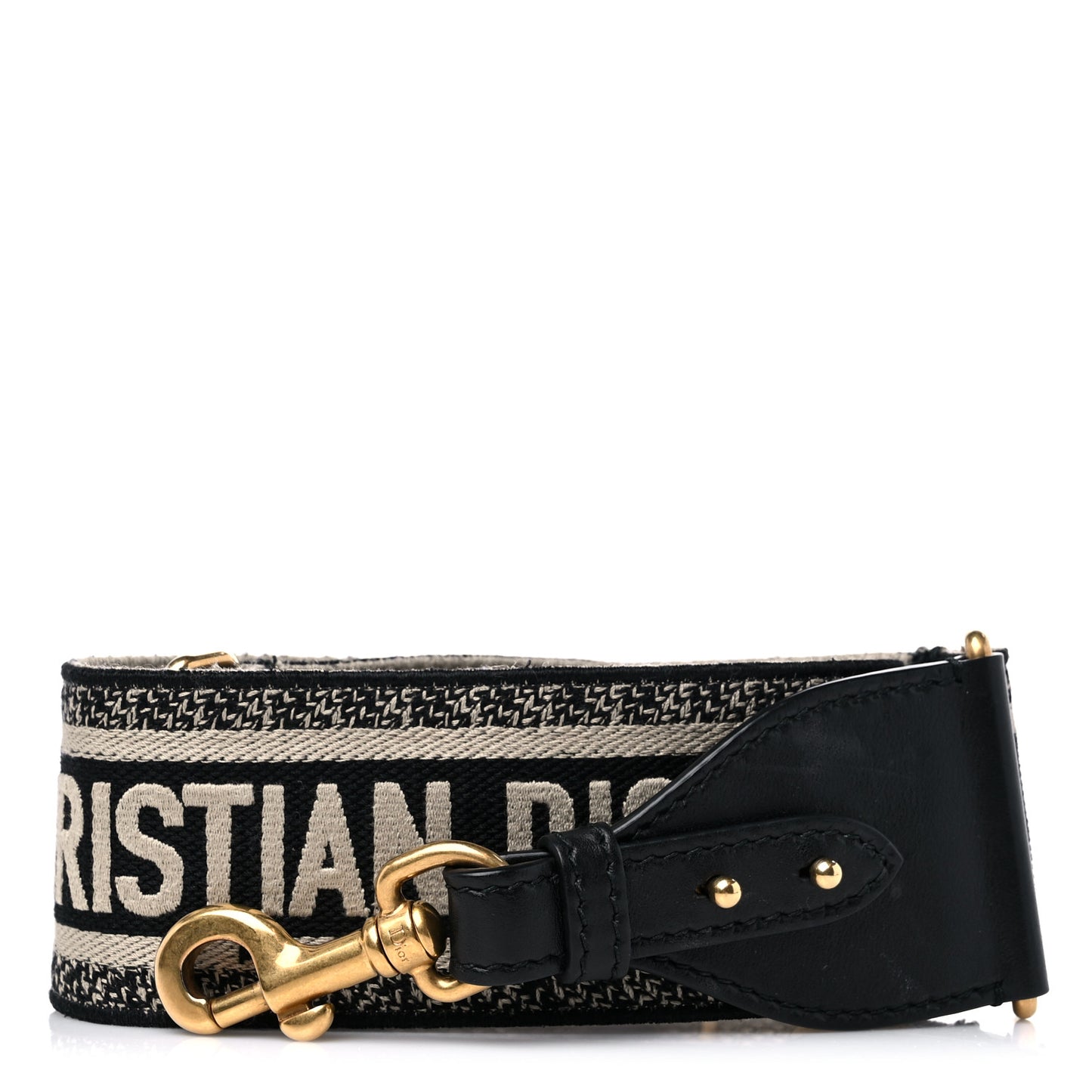 Canvas Embroidered Shoulder Strap Black