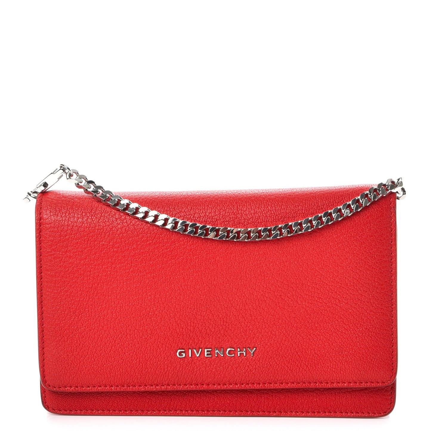 Sugar Goatskin Pandora Chain Wallet Red