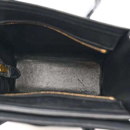 Celine Grained Baby Calfskin Nubuck Nano Bi-Color Luggage Dark Green Navy 5 of 14
