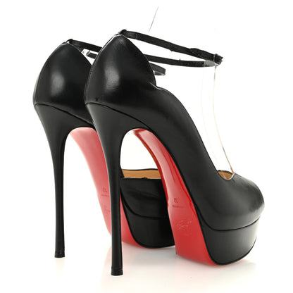 Christian Louboutin Nappa After Sun Round Chick Alta Platform Peep Toe 120 Pumps 37 Black 5 of 13