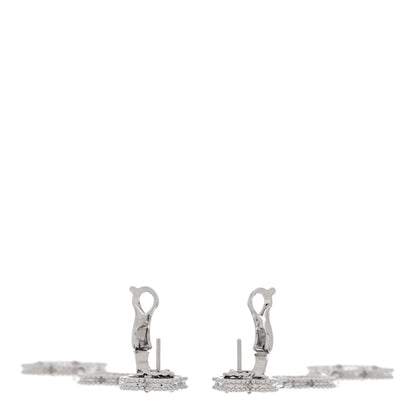 Van Cleef & Arpels 18K White Gold Diamond Black Onyx Magic Alhambra 3 Motifs Earrings 3 of 5