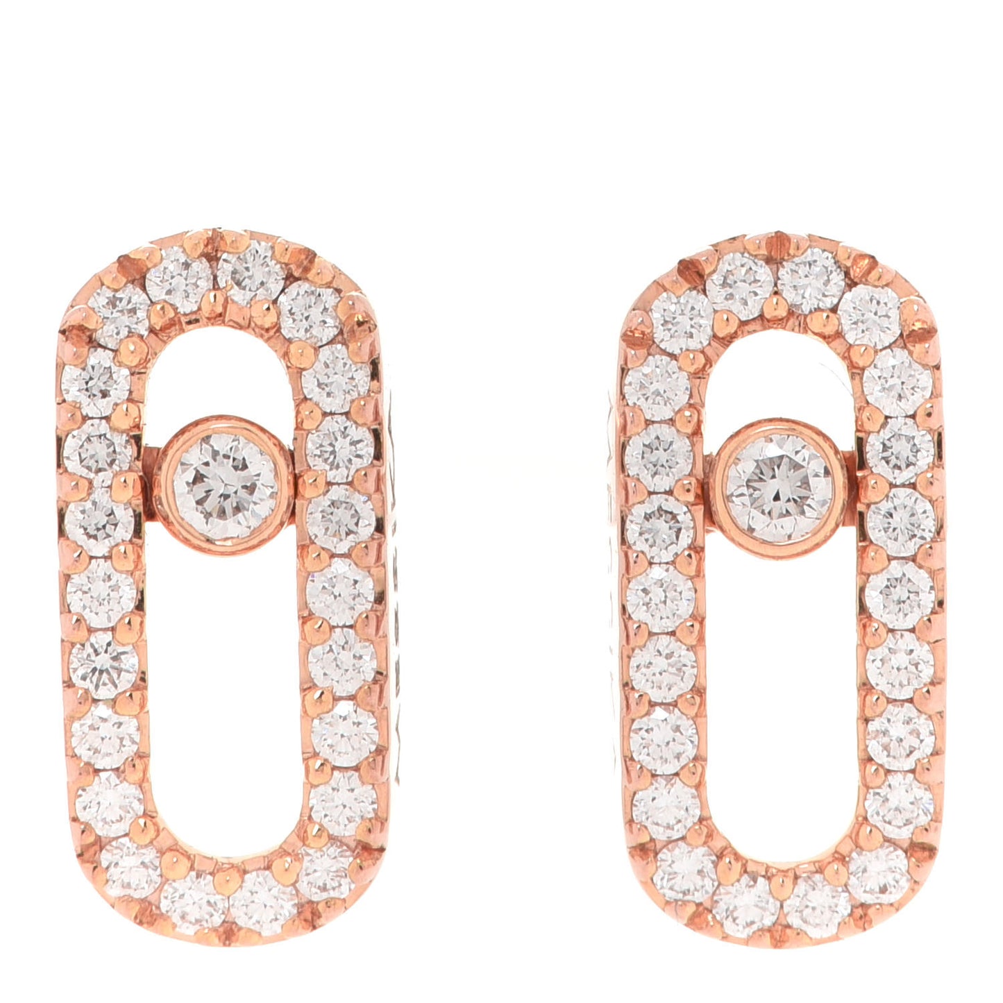 18K Rose Gold Diamond Move Uno Earrings