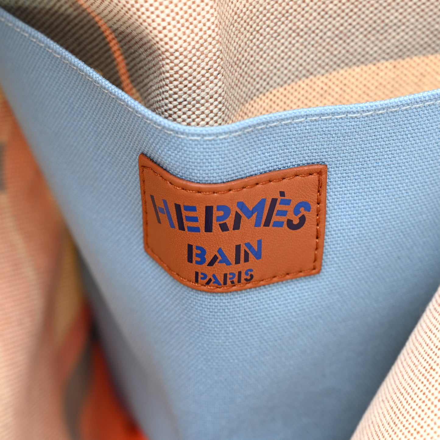 Canvas Apres la Vague Beach Bag Orange Bleu