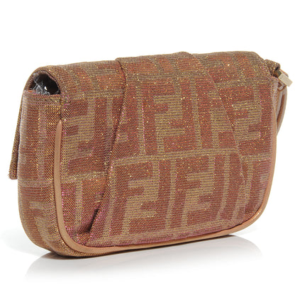 Fendi Metallic Lurex Zucca Wristlet Arancio 3 of 9