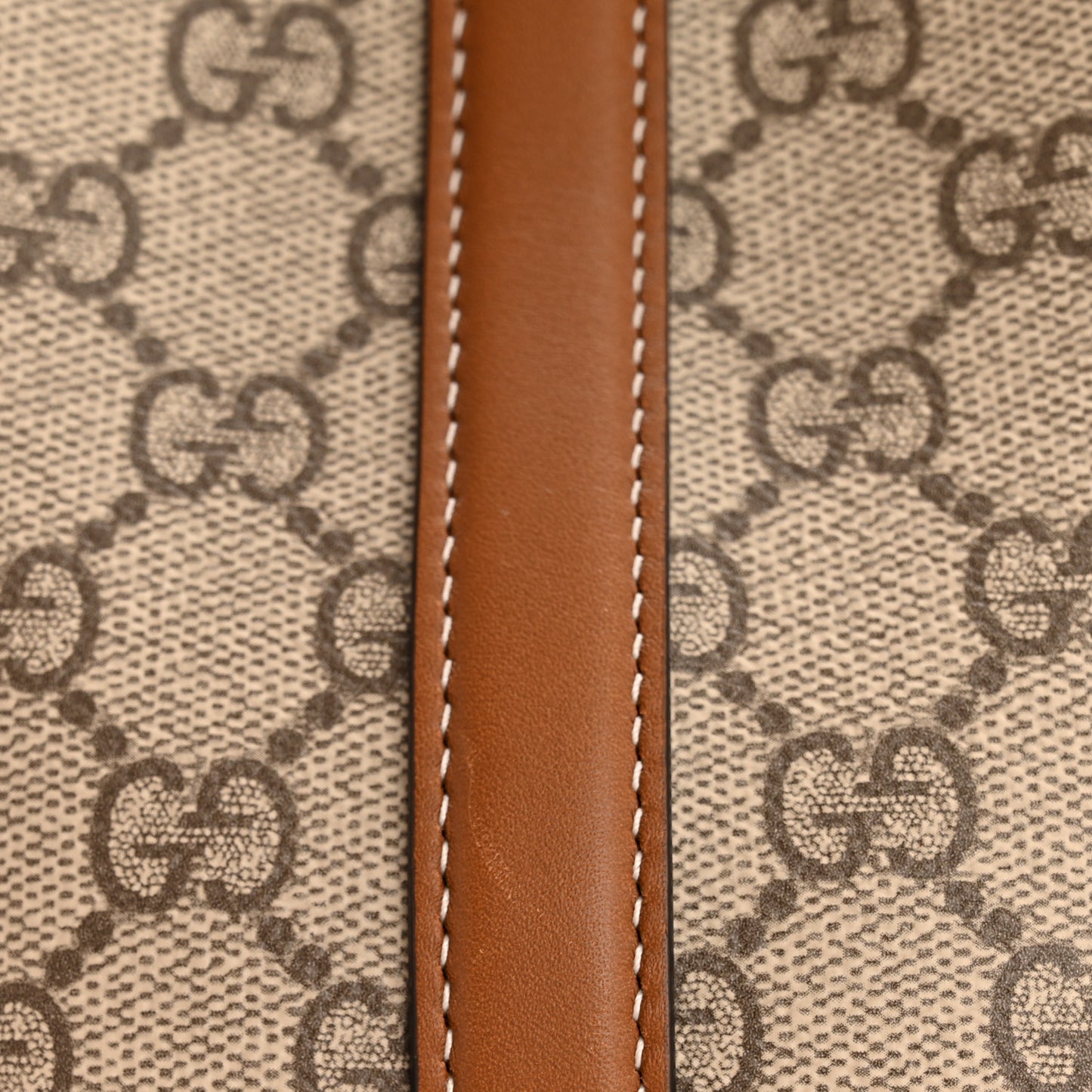 GG Supreme Monogram Emblem Medium Tote Bag Beige Dark Brown