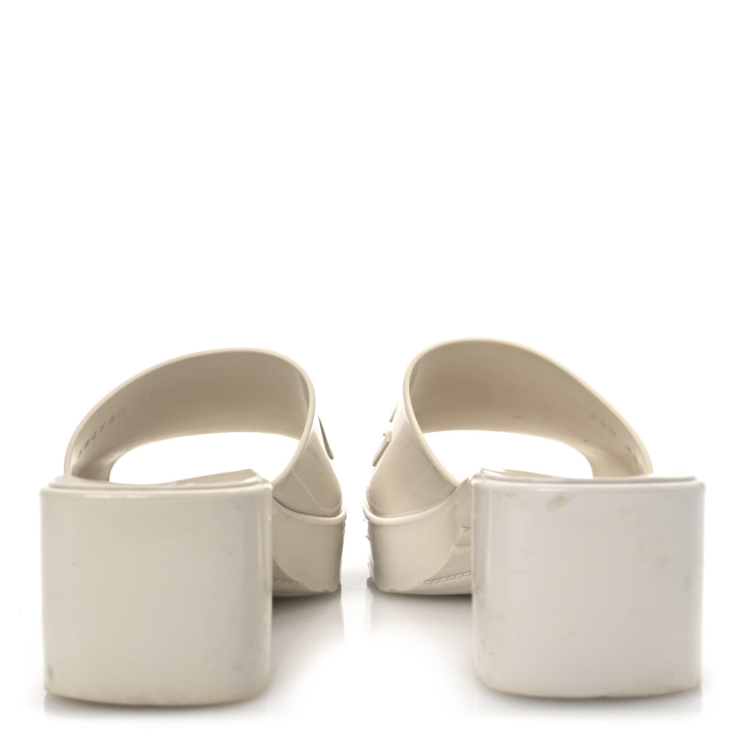Gucci Rubber Gucci Logo Womens Platform 20/60mm Slide Sandals 35 Mystic White 6 of 14
