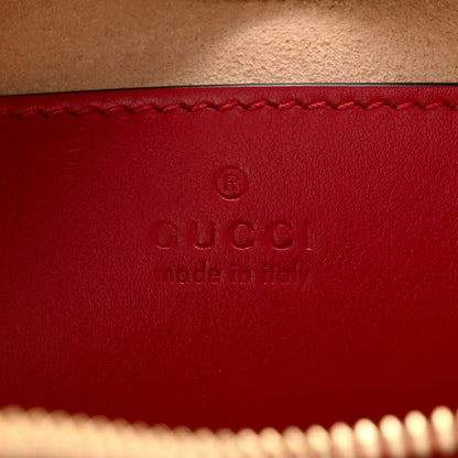 Gucci Calfskin Matelasse Diagonal Mini Interlocking G Heart Shoulder Bag Hibiscus Red 6 of 11