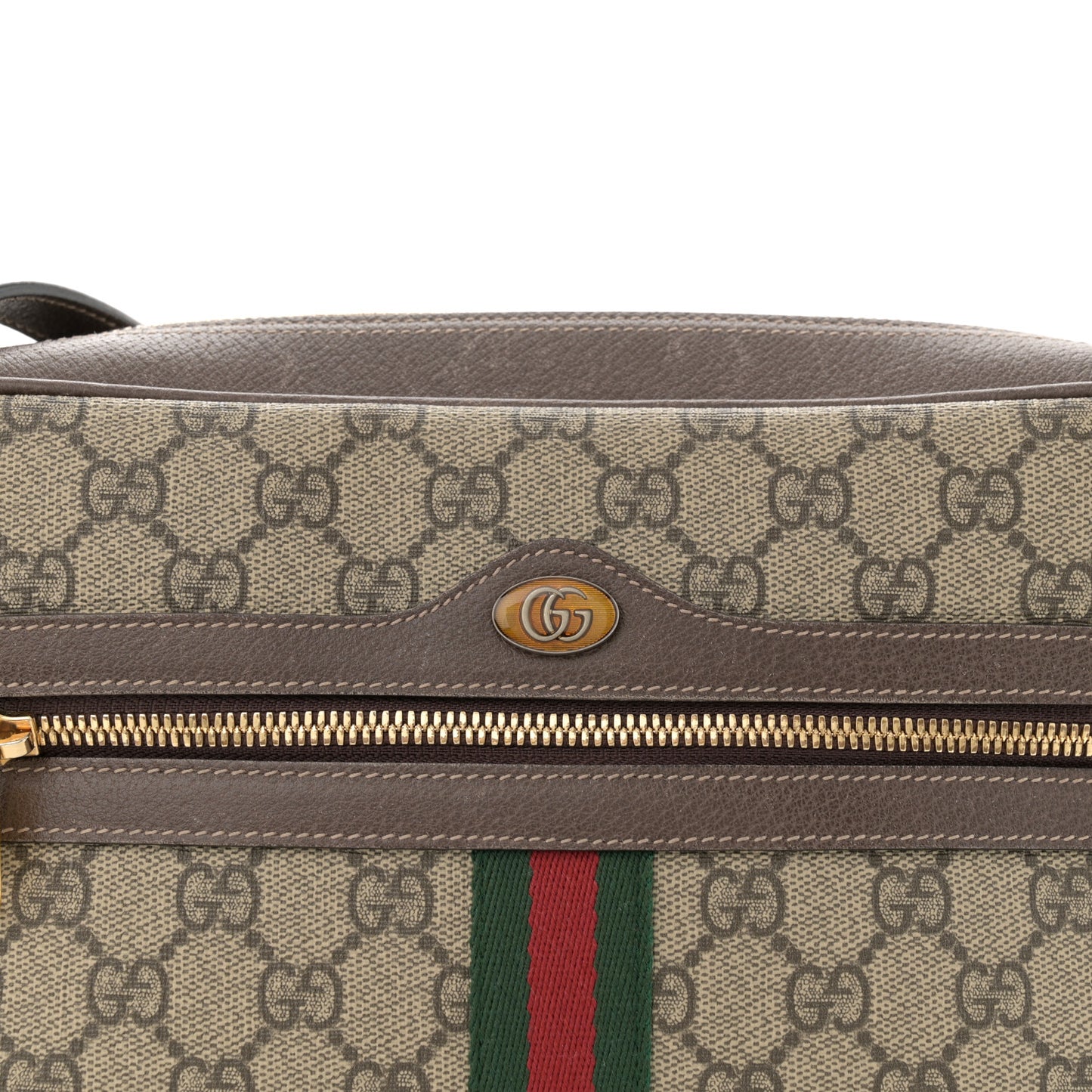 GG Supreme Monogram Web Small Ophidia Shoulder Bag Brown