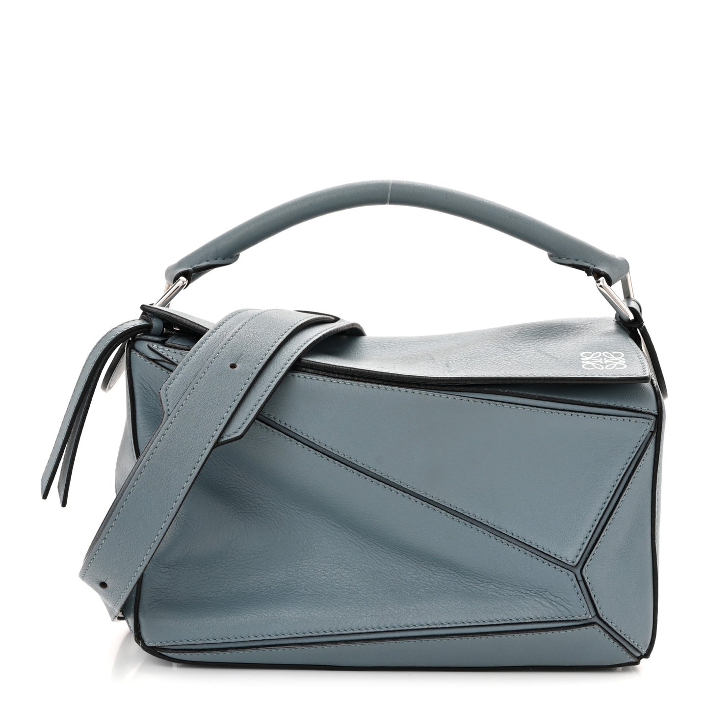 Calfskin Small Puzzle Bag Stone Blue