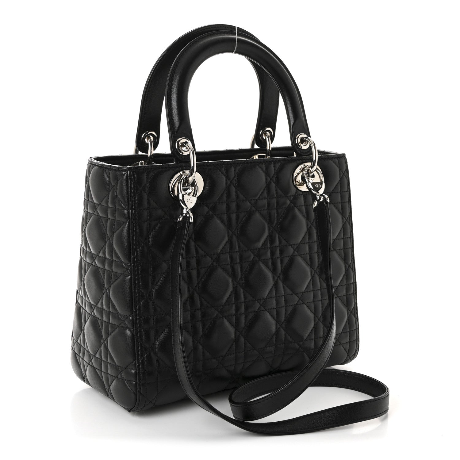 Christian Dior Lambskin Cannage Medium Lady Dior Black 3 of 10