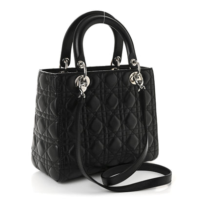 Christian Dior Lambskin Cannage Medium Lady Dior Black 3 of 10