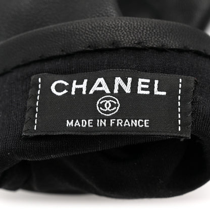 Chanel Lambskin CC Gloves 6.5 Black Pink 3 of 4