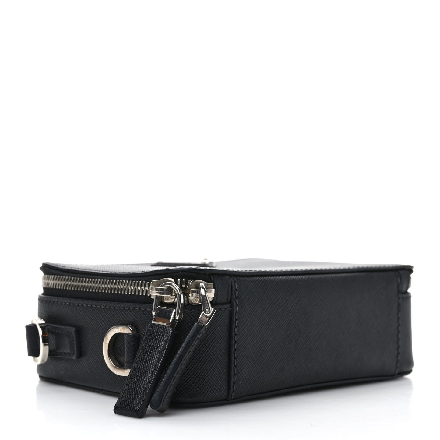Saffiano Travel Small Brique Top Handle Crossbody Bag Black