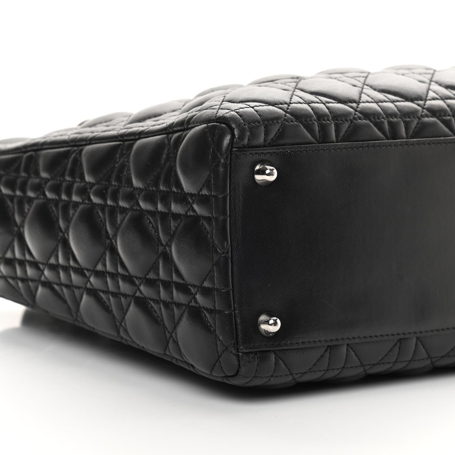 Christian Dior Lambskin Cannage Large Lady Dior Black 9 of 16