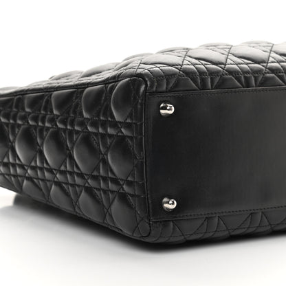 Christian Dior Lambskin Cannage Large Lady Dior Black 9 of 16