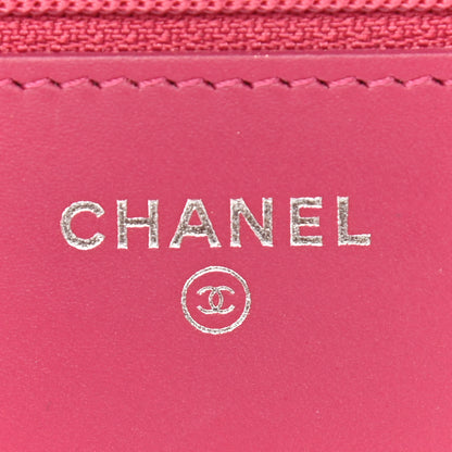 Chanel Patent Quilted Brilliant Wallet On Chain WOC Dark Pink 6 of 12