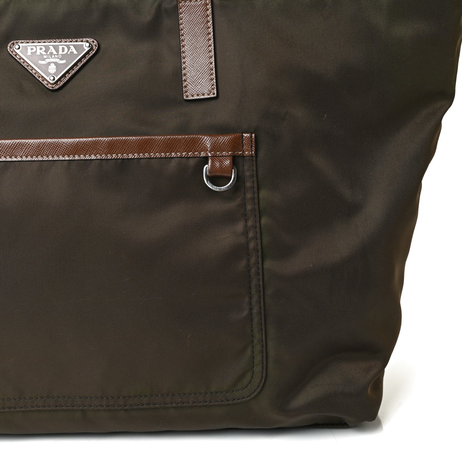 Prada Tessuto Nylon Saffiano Shopping Tote Green 11 of 19