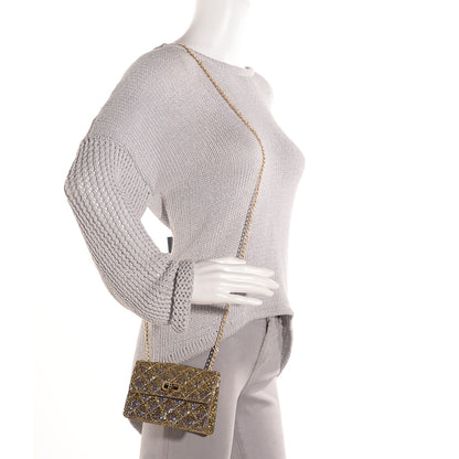 Chanel Crystal Quilted Mademoiselle Evening Flap Gold 2 of 8