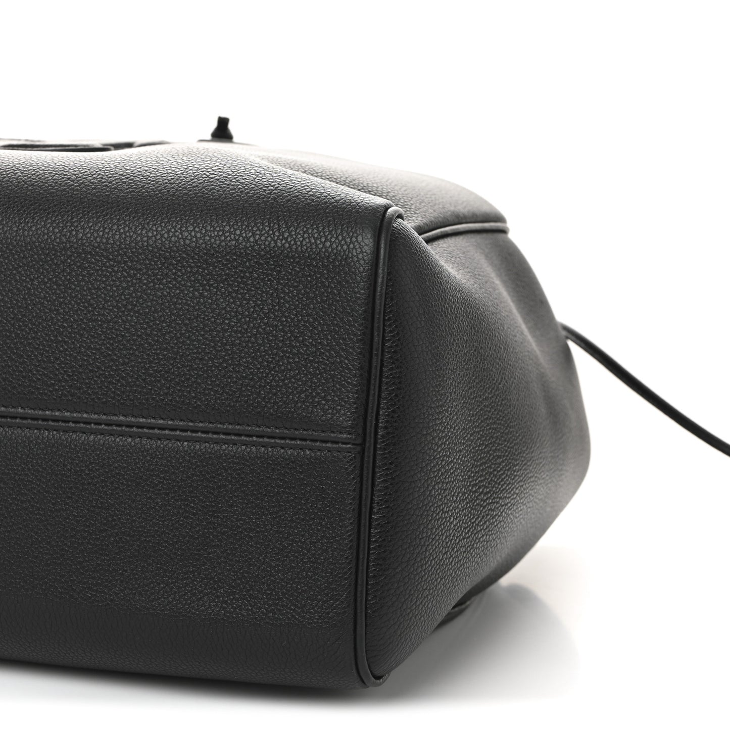 Calfskin Cuir Triomphe Cabas Drawstring Black