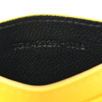 Saint Laurent Grain De Poudre Matelasse Chevron Monogram Credit Card Case Mimosa 7 of 11