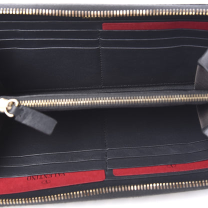 Valentino Garavani Calfskin Rockstud Zip Around Wallet Black 4 of 7