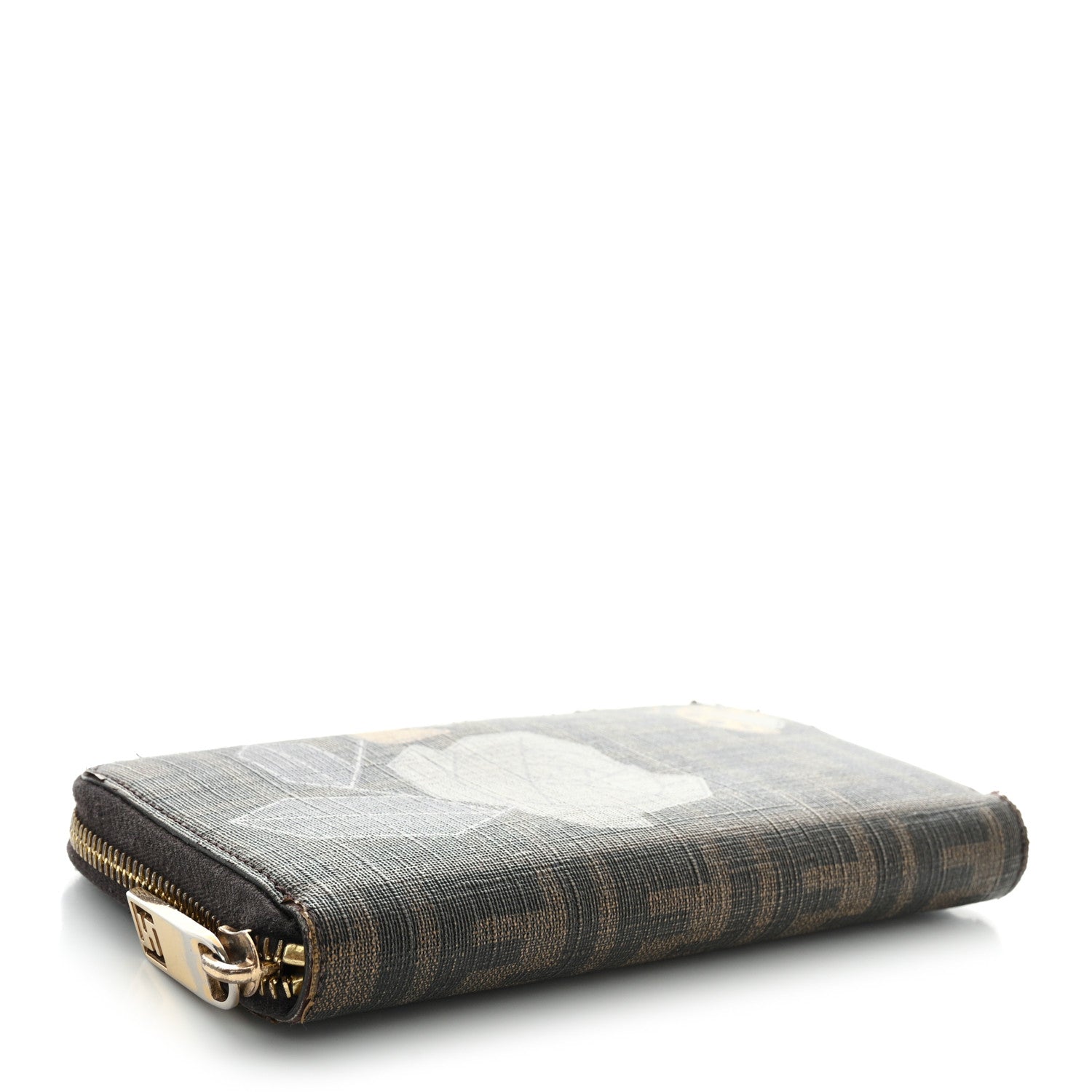 Fendi Zucca Spalmati Vitello Elite Rose Ladybug Zip Around Wallet Tobacco Yellow 4 of 18