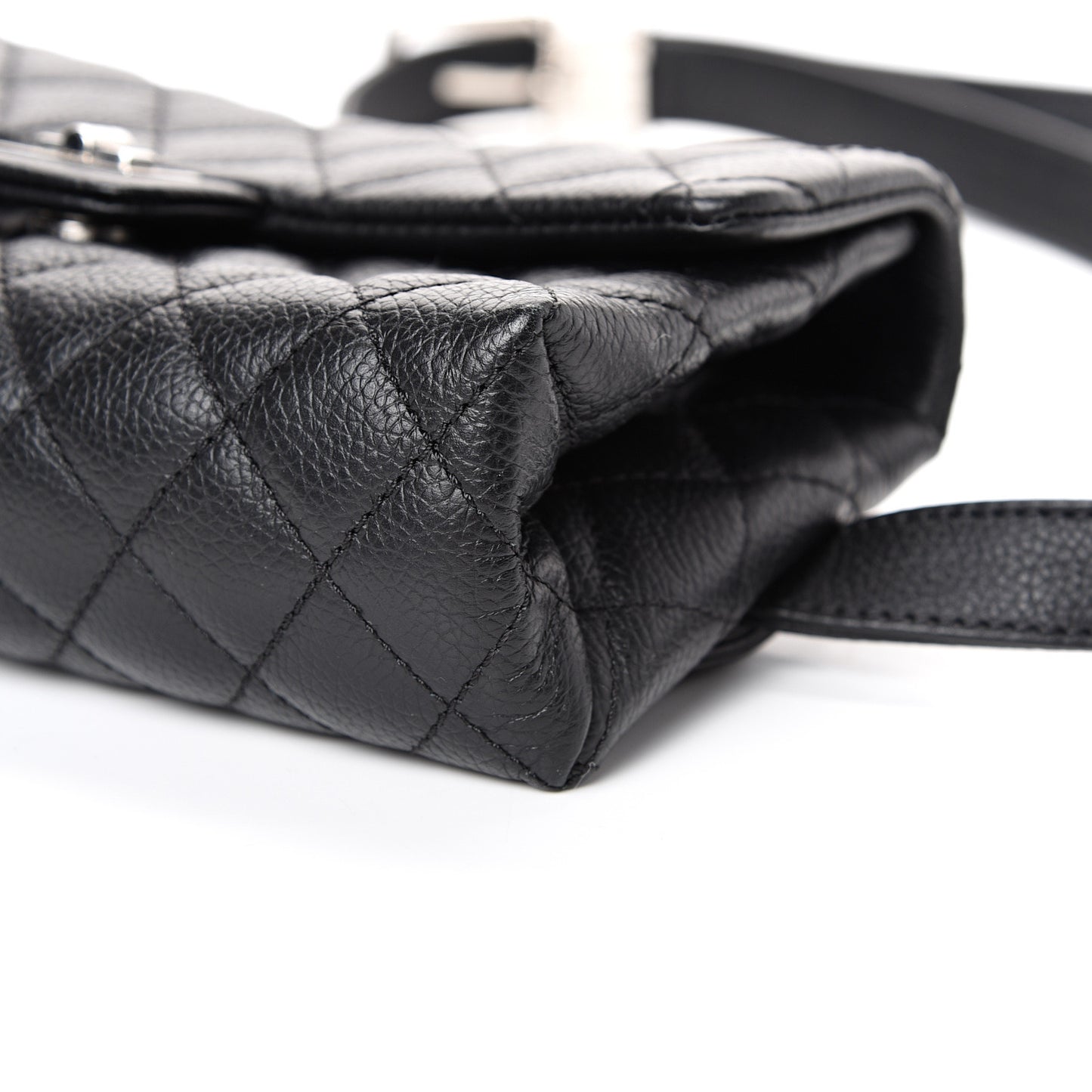 Grained Calfskin Quilted 2.55 Reissue Flap Belt Bag Clutch Black