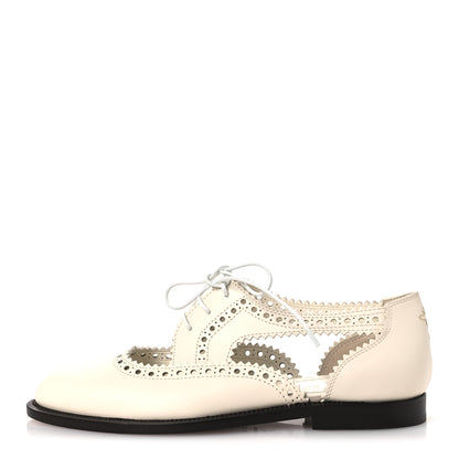 Christian Dior Calfskin Cut Out Teddy-D Oxford Flats 36 Off White 1 of 10