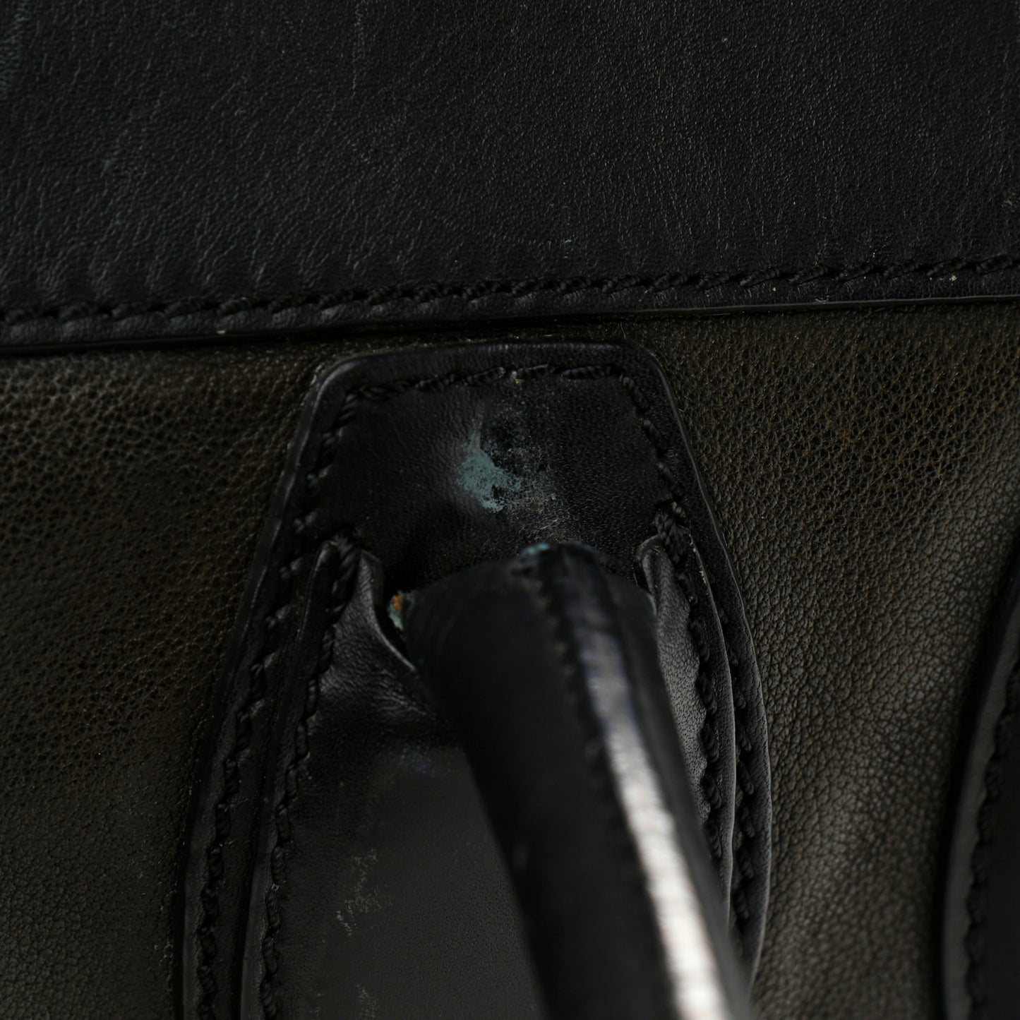 Smooth Calfskin Mini Bi-Color Luggage Forest Black