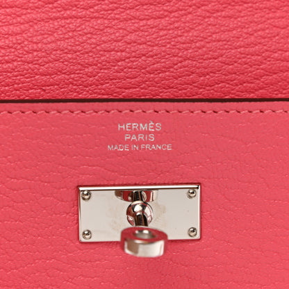 Hermes Chevre Mysore Kelly Longue Wallet Rose Lipstick 6 of 12